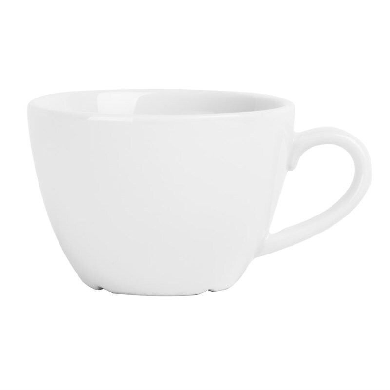 Olympia Weißware Flache Weiße Tassen 170ml (12 Stück)