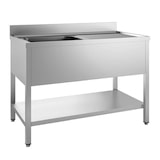 thumbnail of Gastro-Inox Spültisch mit 1 Becken links und Grundboden 1600x600x880mm
