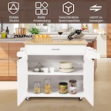 thumbnail of COSTWAY Carrito de cocina con portatoallas y tabla de especias, isla de cocina con cajón y estante ajustable en altura