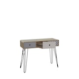 thumbnail of Möbilia Konsolentisch white wash | 3 Schubladen | B 99 x T 35,5 x H 80,5 cm | MDF blau / weiß / grau | 25020099