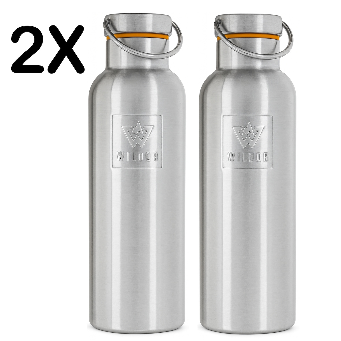 WILDOR® Premium RVS Drinkfles Van 750 ml – Dubbelwandig geïsoleerd – Lekvrij – Met RVS Dop & Draagbeugel