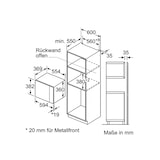 thumbnail of Micro-ondes encastrable iQ500 acier inoxydable noir 382 x 594 x 388 mm Siemens