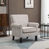 thumbnail of HOMCOM butaca de salón tapizada en tela sillón relax con reposabrazos asiento extraíble y lavable patas de madera estilo moderno 79x78x87 cm