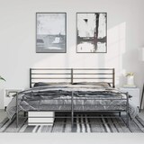 thumbnail of vidaXL Bedframe met hoofd- en voeteneinde metaal zwart 193x203 cm