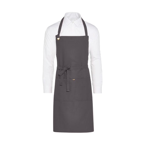PROVENCE - Eyelet Bib Apron with Pocket: One Size / Grey