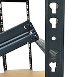 thumbnail of METRO Professional Étagère pour charges lourdes, métal, 90 x 40 x 180 cm, 4 tablettes, charge admissible 200 kg par tablette, système de montage, gris