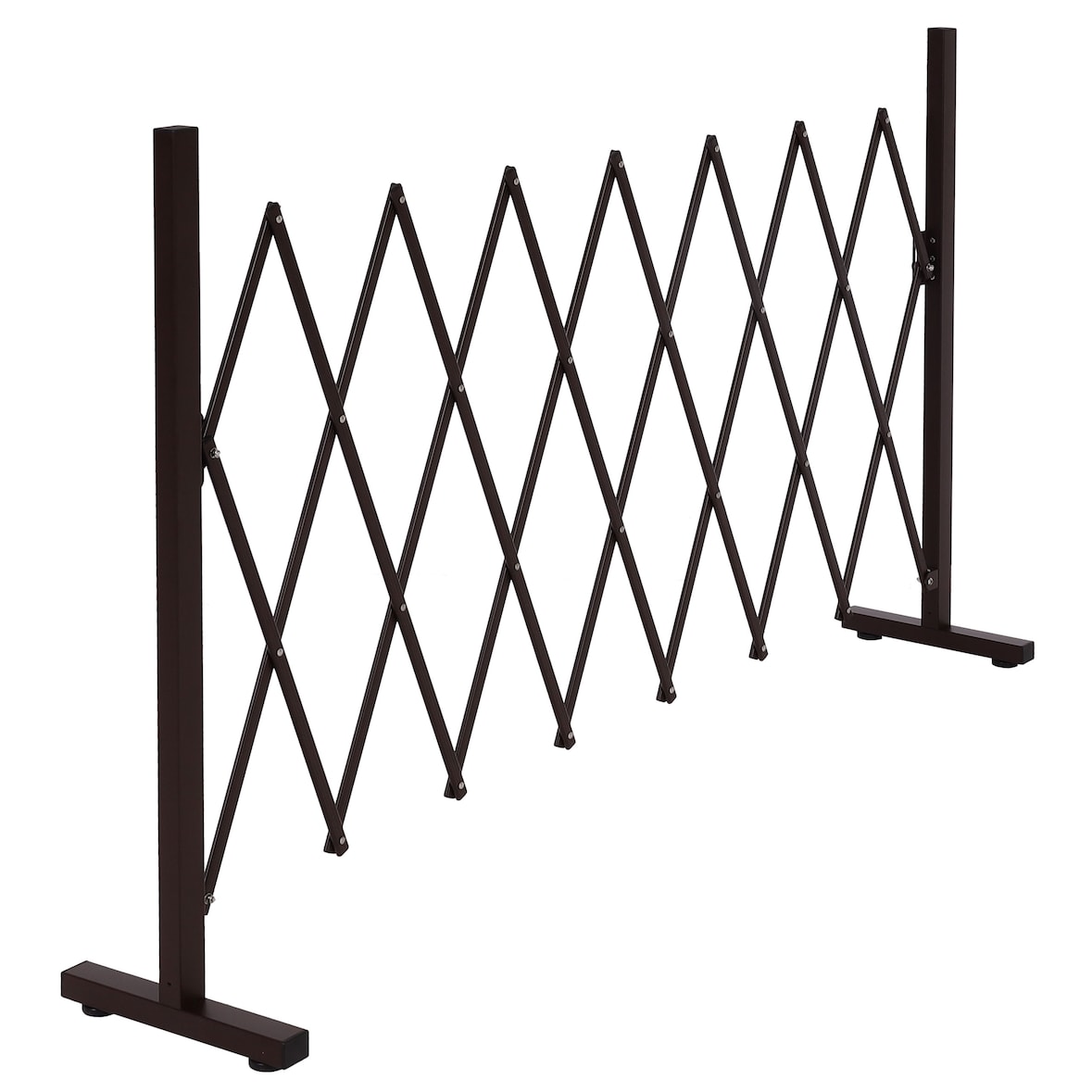 Alu Absperrgitter HWC-K56, Scherengitter Schutzgitter Zaun, ausziehbar schwenkbar Stahl 103x31-200x31cm, braun