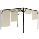 thumbnail of Pergola Baia, Garten Pavillon Terrassenüberdachung, stabiles 6cm-Stahl-Gestell + Schiebedach ~ 4x3m