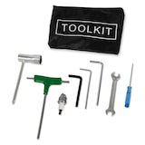 thumbnail of EBERTH Benzin-Pfahlramme, 1,2PS, 900W, 32ccm, für Pfähle bis 70mm, inkl. 2 Adapter, Stoßdämpfer & Werkzeugset