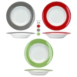 thumbnail of 12tlg Tafelservice VARIANT TRIO für 6 Personen aus Porzellan - je 2x Rot, Grau & Grün