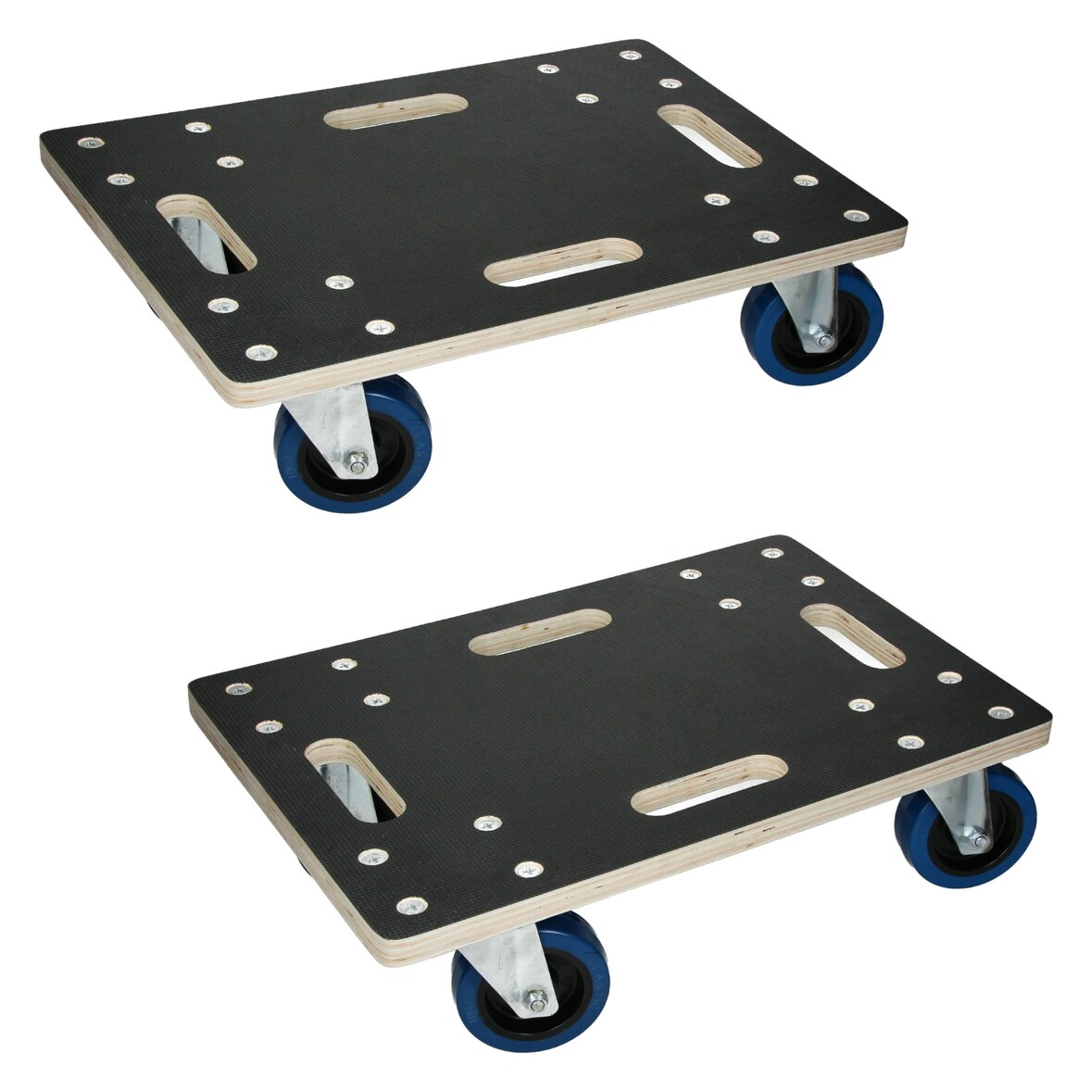 ECD Germany 2er Set Transportroller 35x50 cm bis 800 kg, Siebdruckplatte & PP-Räder, robuster Möbelroller Rollbrett Transporthilfe für Umzug &