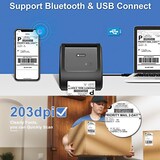 thumbnail of Mini Imprimante Bluetooth Sans Fil Pour Étiquettes D'Expédition Rose Blanche Violet + Blanc YONIS
