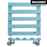 thumbnail of WAGNER Pflanzenroller HOLIDAY 38 x 38 x 9,5 cm, außen&innen, Holz türkis, Softrollen, max. 120 kg, EU Ware - 20041301