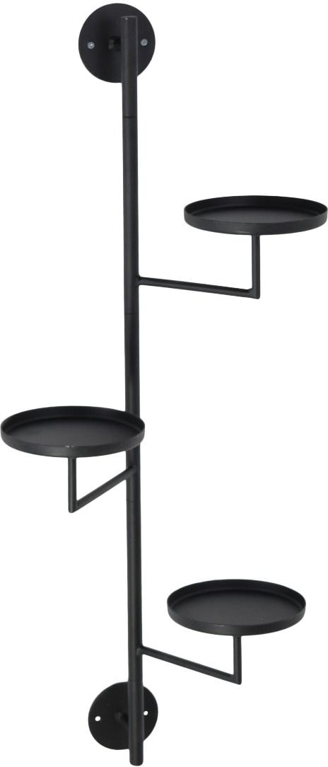 LOFT42 Shine Wandleuchte - 3 Untertassen - Metall - Mattschwarz - 81x32x21,5