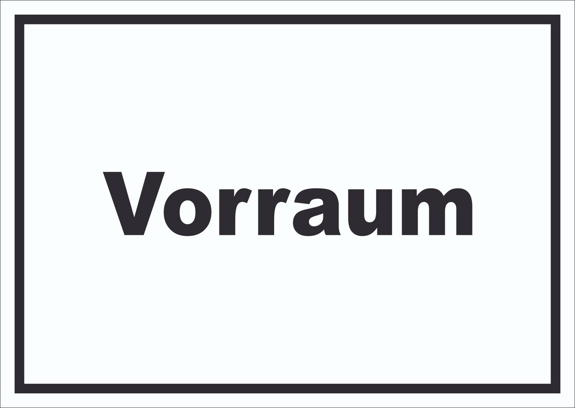Vorraum Schild mit Text Diele Vorzimmer waagerecht A2 (420x594mm)
