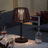 thumbnail of LED Garten Tischlampe Korboptik Rattanoptik dimmbar aufladbar Fernb.
