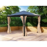 thumbnail of Garten Pavillion  Pergola Suez II 3x3m braun aus Aluminium mit festem Dach