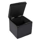 thumbnail of Hocker Sitzwürfel Sitzhocker Aufbewahrungsbox Onex, mit Deckel, Leder + Kunstleder, 45x44x44cm FSC® ~ schwarz