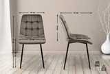 thumbnail of 2er Set Esszimmerstuhl DARID - Samt Anthrazit 47x61x89 cm | Essstühle Esszimmerstühle Küchenstühle Wohnzimmerstühle