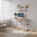 thumbnail of Mesa para ordenador / escritorio Easy Up2 con estantería incluida, blanco/roble hjh LIVING