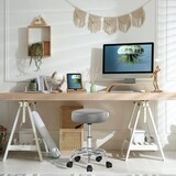 thumbnail of CASARIA® Drehhocker Höhenverstellbar Dicke Polsterung Grau