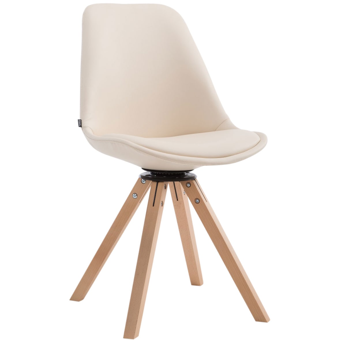 Chaise Calais pivotante pieds carrés Nature/Crème
