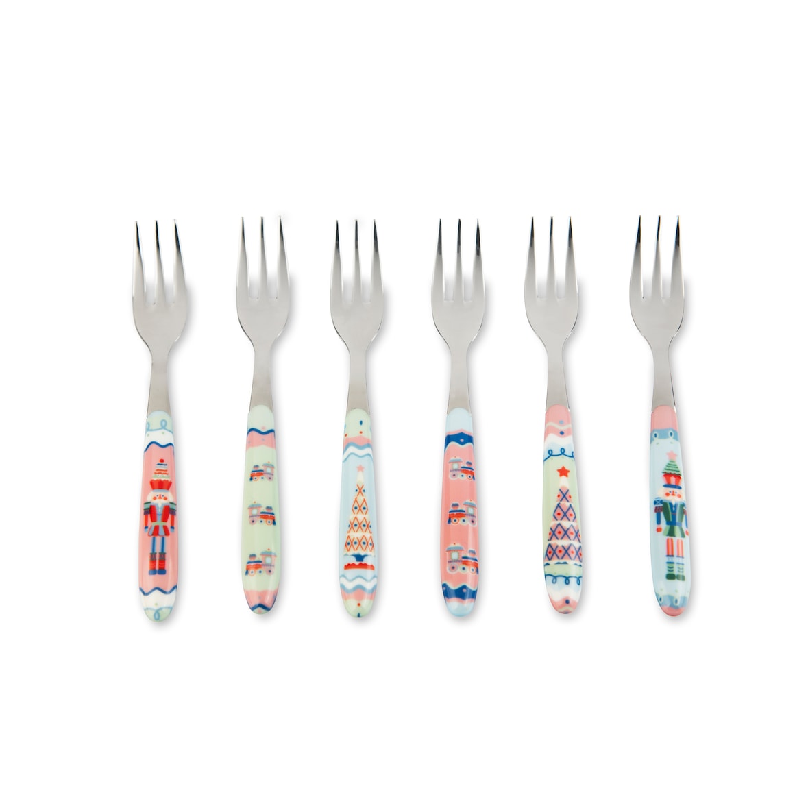 Excelsa set 6 fourchettes douces Xmas Sweet Pastels acier 15x1,5x2 cm multicolor