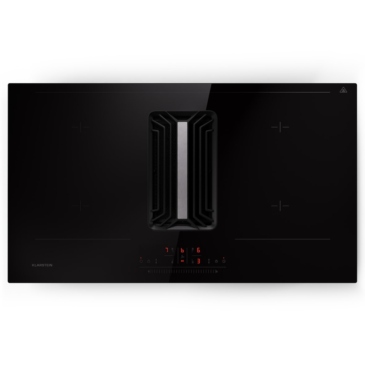 Klarstein AirJet 90 Down Air System Induktionsherd + DownAir-Abzugshaube 754 m³/h A++ Schwarz