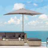 thumbnail of Outsunny sombrilla jardín 3x2 m con mástil de madera varillas de bambú y polea parasol rectangular para terraza patio o balcón exterior gris