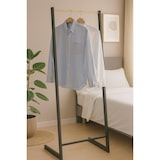 thumbnail of Perchero minimalista de metal y madera – 50 × 40 × 160 cm – Negro