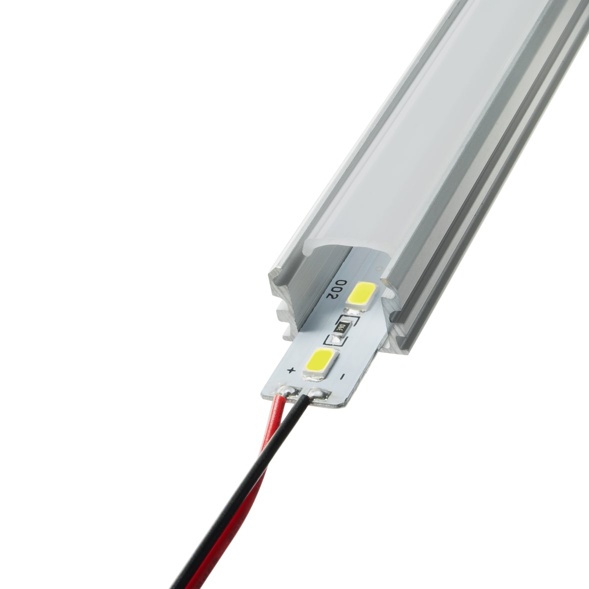 LED Aluschienen Set aus Alustrip und Schiene Profil C 1m Warmweiß 1 Meter transparent