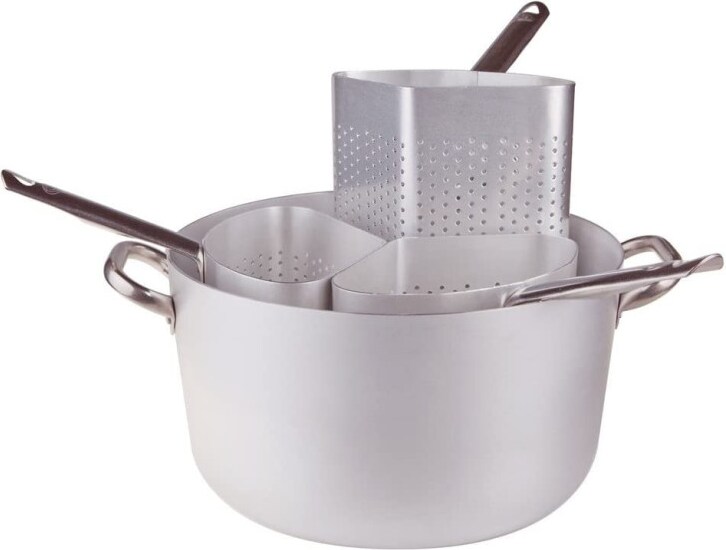 Pentole agnelli, casseruola 34 cm a 3 spicchi alti professionale in alluminio