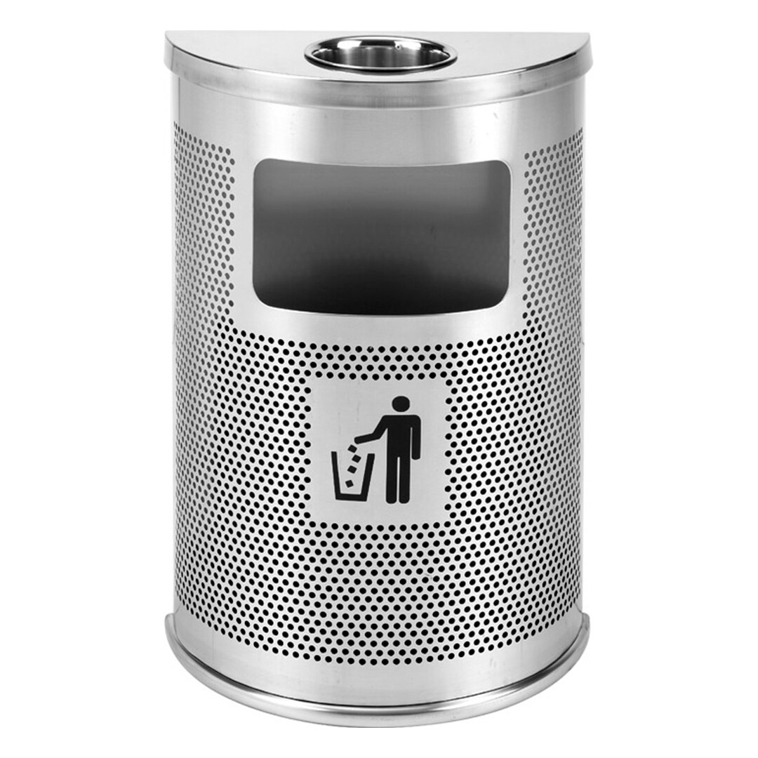 Danieli Store | Cenicero de pared con papelera para exterior en acero con lámina microperforada | 15 L