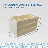 thumbnail of Caixa de Madeira Estilo Cesta 40x28x25 cm - Versátil: Arrumação de Brinquedos, Cesto para Legumes, Organização de Fotos, Livros e Vinis