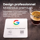 thumbnail of Plaque avis Google NFC connectée avec QR code Viewup - 10x10cm - Acrylique rigide - Blanc