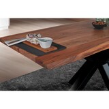 thumbnail of Esstisch Baumkante massiv Akazie Nussbaum 220 x 100 Spider-Gestell schwarz TIM