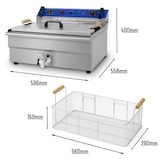 thumbnail of VERTES Friteuse aus Edelstahl 30 Liter Fassungsvermögen, 50-250°C, 6000W, 230V, Kaltzonenprinzip, leichte Reinigung, Gastro Fritöse