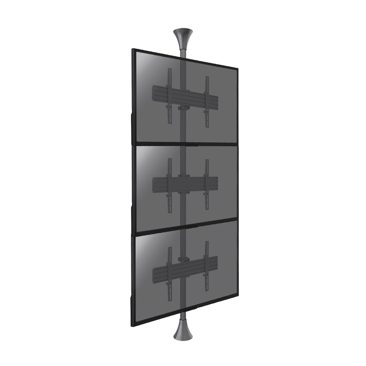 KIMEX Boden-Decken-Halterung für 3 TV-Bildschirme 32'' - 75''