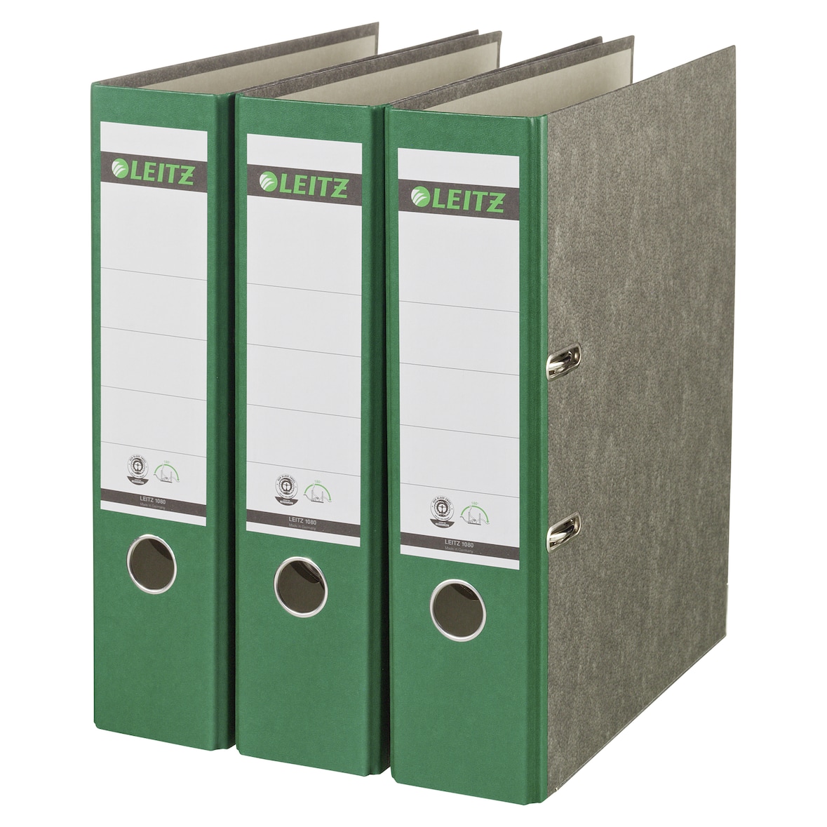 Leitz Ordner 1080 Wolkenmarmor grün, breit, DIN A4, 3 Stück