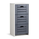 thumbnail of VCM Badmöbel Midischrank Flonali Weiß / Anthrazit H. 76 x B. 38 x T. 28 cm