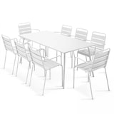 thumbnail of Ensemble table de terrasse et 8 fauteuils en métal blanc - Oviala