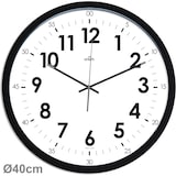 thumbnail of Horloge murale, sur pile, diam. 40 cm, coloris noir/blanc