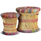 thumbnail of Tabourets Avec Détails Chindi Lot De 2 Multicolore Bambou