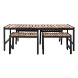 thumbnail of Niedriger Couchtisch Bolero aus Stahl und Akazie, 1200 x 800 mm