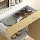 thumbnail of Alacena de cocina armario de cocina con puertas cajón y estantes ajustables antivuelco para comedor salón 80x40x180 cm natural y blanco