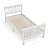 thumbnail of Merax Holzbett Einzelbett 90x200 aus Kiefernholz & MDF mit Lattenrost & Kopfteil für Schlafzimmer Weiß