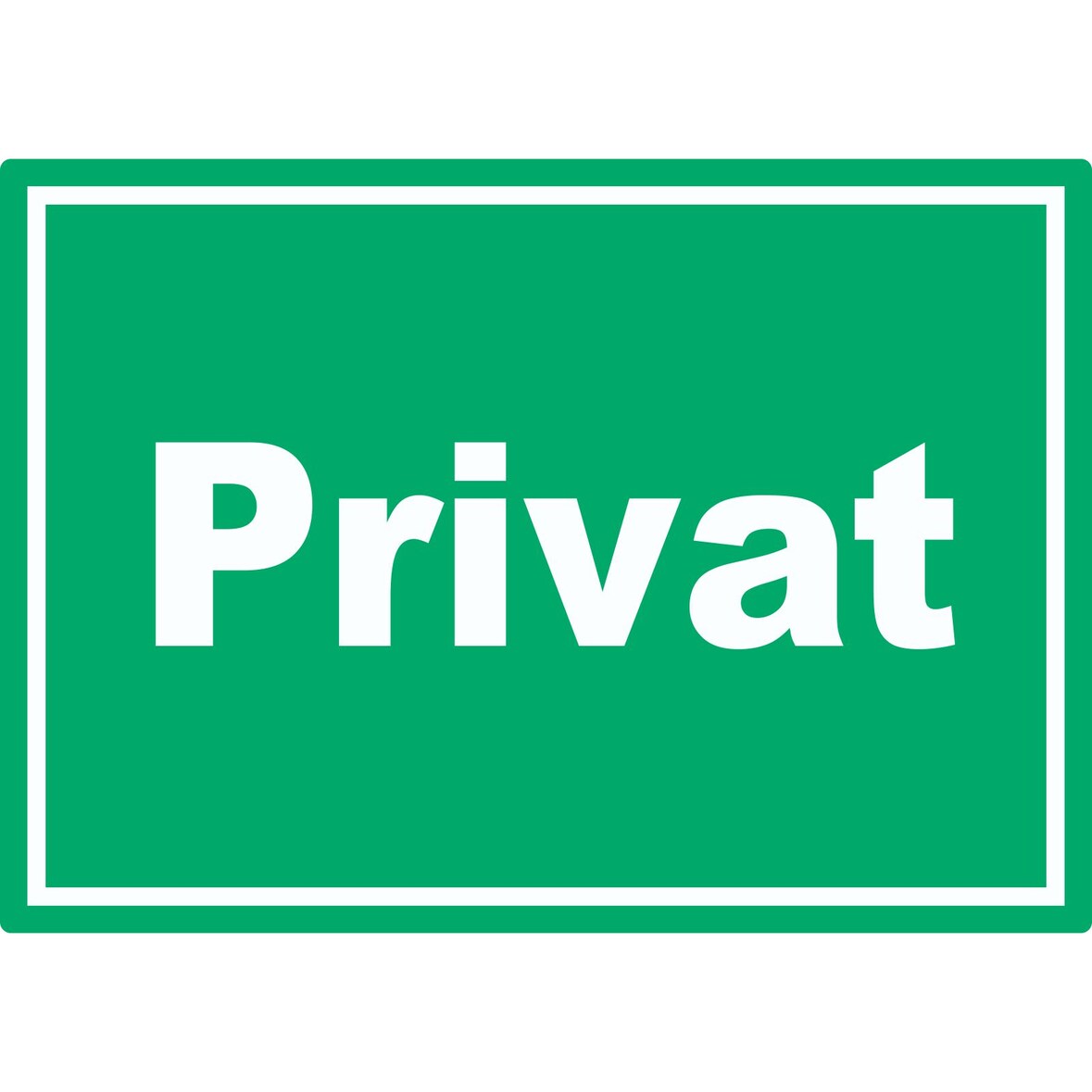 Privat Schild grün-weiß A1 Rückseite selbstklebend