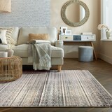 thumbnail of Strapazierfähiger Geometrischer Wohnzimmer-Teppich in Naturfarben - `Perran` Serie. Farbe: Naturfarben, 60x114 cm | Kadima Design