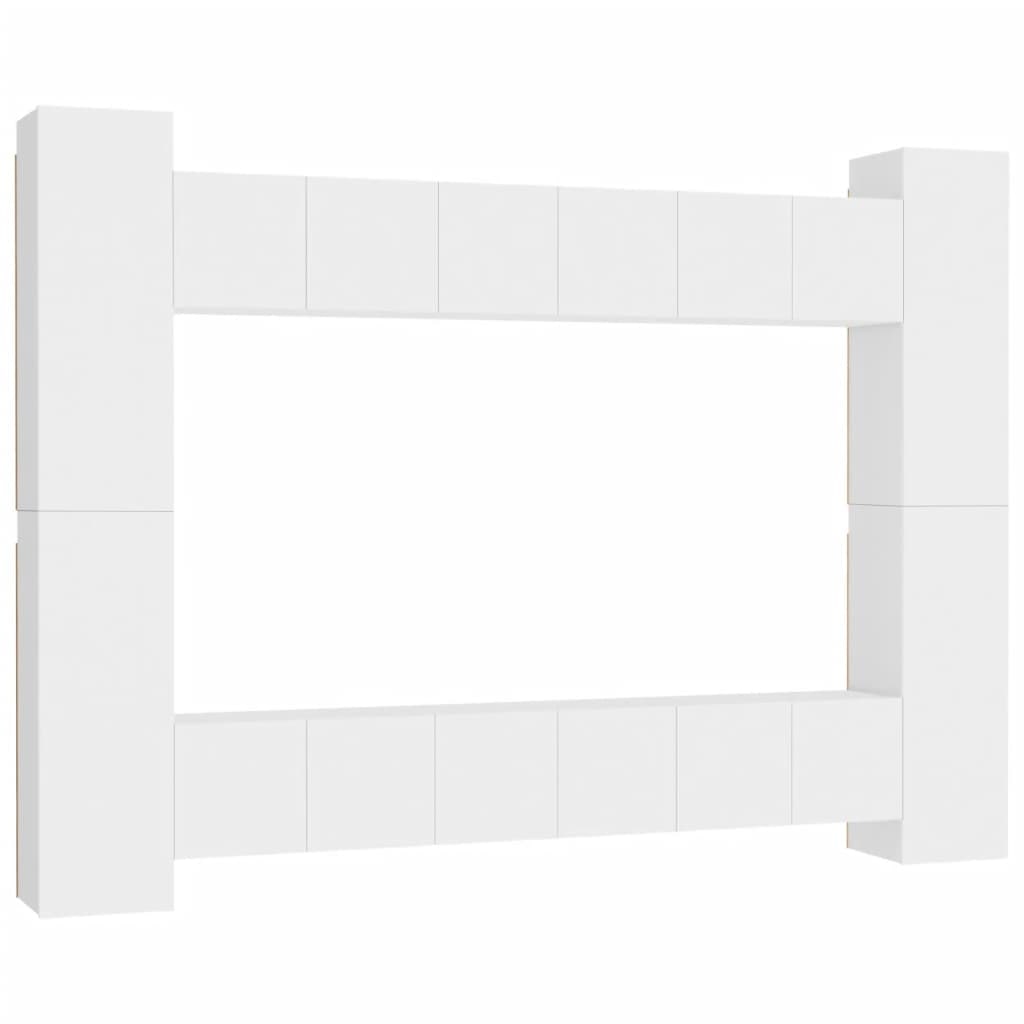 vidaXL 10-tlg. TV-Schrank-Set Weiß Holzwerkstoff