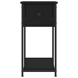 thumbnail of Mesita de noche madera de ingeniería negra 30x60x60 cm